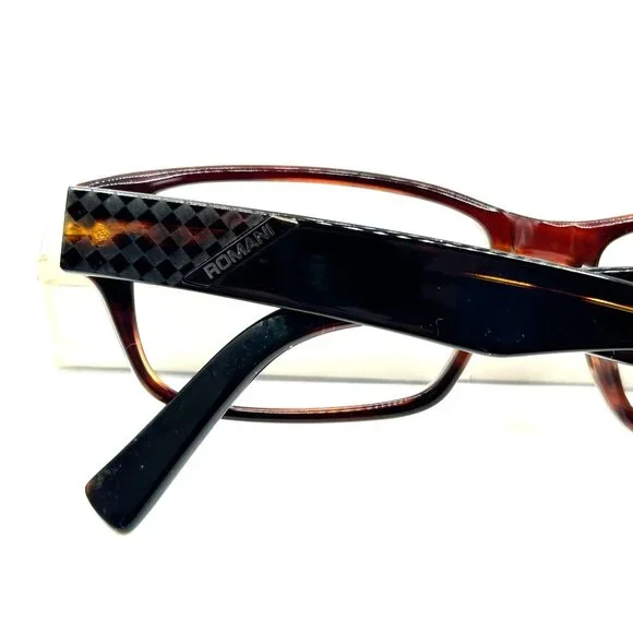Alberto Romani Rectangular Eyeglasses Frame 54 15 140 Tortoise Shell Unisex - Picture 4 of 14